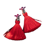 Studio Ghibli Spirited Away Kasuga-sama Red Tassel Earrings Mori no Ponpone