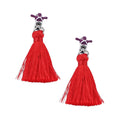 Studio Ghibli Spirited Away Kasuga-sama Red Tassel Earrings Mori no Ponpone