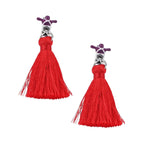 Studio Ghibli Spirited Away Kasuga-sama Red Tassel Earrings Mori no Ponpone
