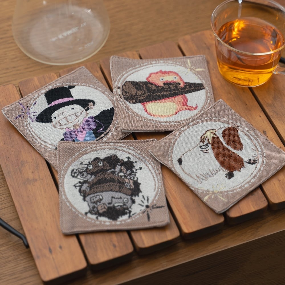 Studio Ghibli Howl’s Moving Castle Gobelin Woven Coaster Set of 4
