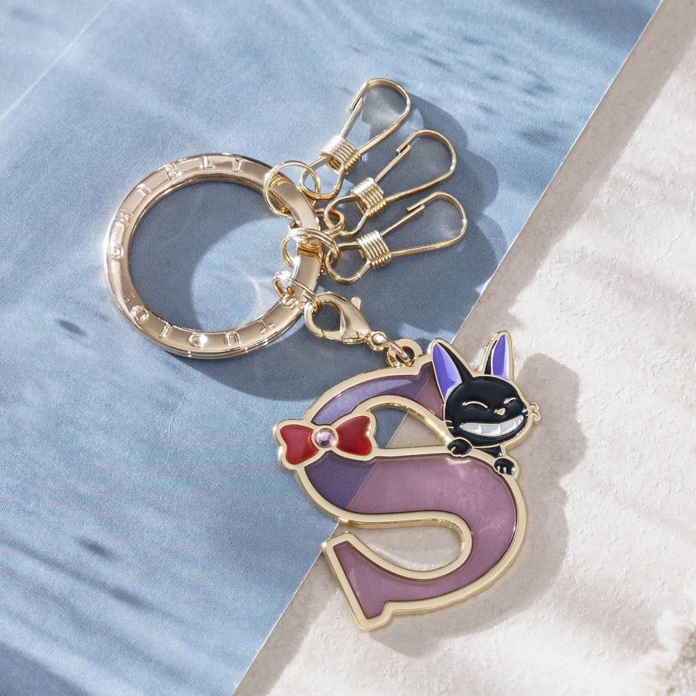 Studio Ghibli Kiki’s Delivery Service Jiji Initial Keyring – Stained Glass Style