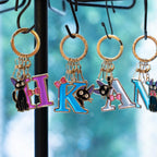 Studio Ghibli Kiki’s Delivery Service Jiji Initial Keyring – Stained Glass Style