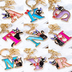 Studio Ghibli Kiki’s Delivery Service Jiji Initial Keyring – Stained Glass Style