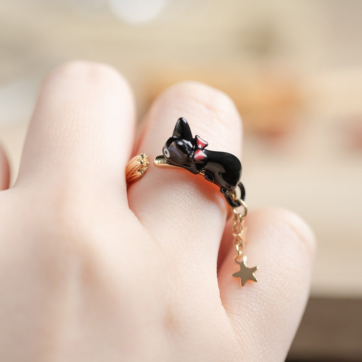 Studio Ghibli Kiki’s Delivery Service Jiji Broom Ring Size 13 Made in Japan