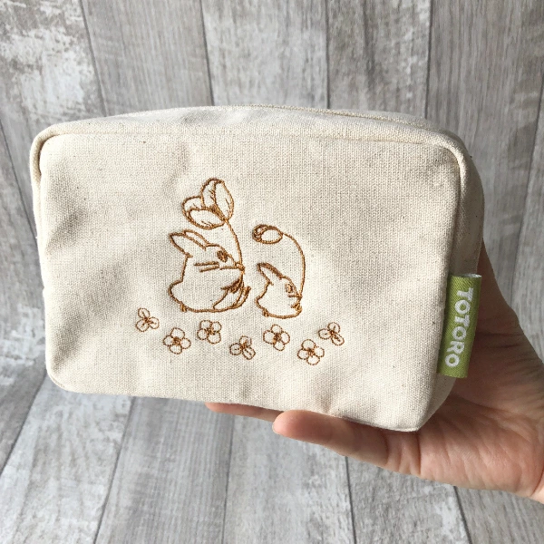 Studio Ghibli Totoro Jiji Botanical Pouch Canvas Cosmetic Bag Official Japan