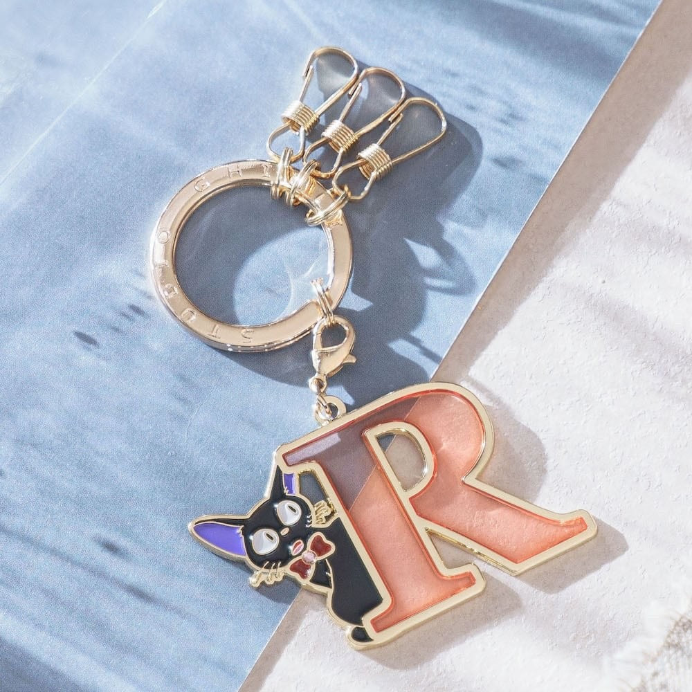 Studio Ghibli Kiki’s Delivery Service Jiji Initial Keyring – Stained Glass Style