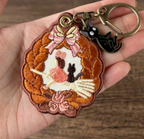 Studio Ghibli Kiki’s Delivery Service Jiji Embroidered Keyring Bread Wreath