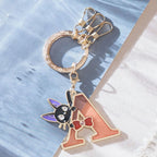 Studio Ghibli Kiki’s Delivery Service Jiji Initial Keyring – Stained Glass Style