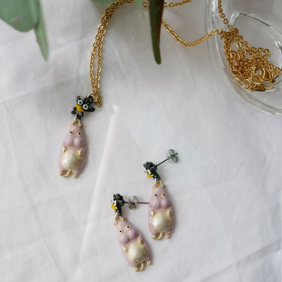 Studio Ghibli Spirited Away Boh Mouse & Yu-Bird Earrings Donguri Closet