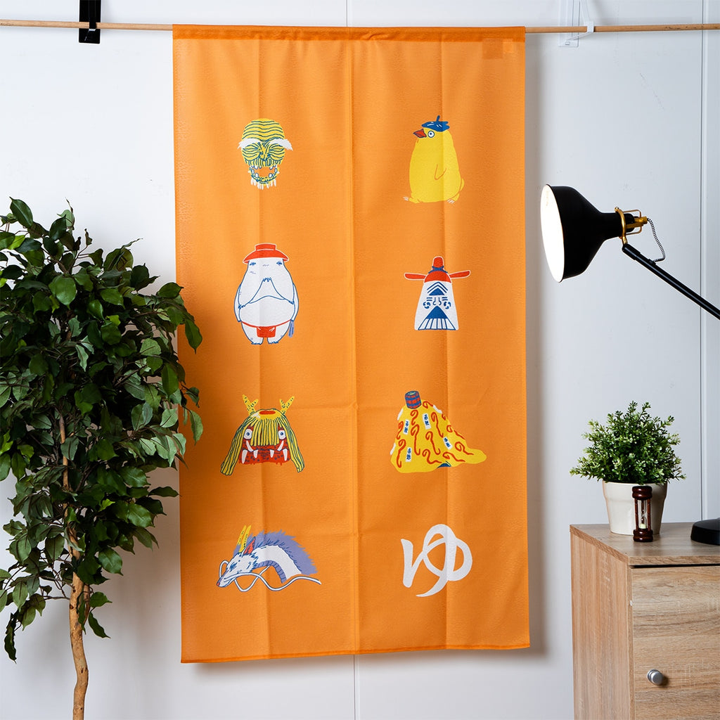 Studio Ghibli Spirited Away Japanese Noren Door Curtain – Auspicious Yellow 85 × 150cm