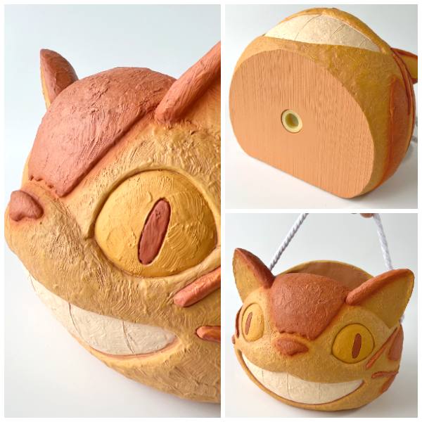 Studio Ghibli My Neighbor Totoro Catbus Planter – Smiling Catbus with Small Totoro Pick