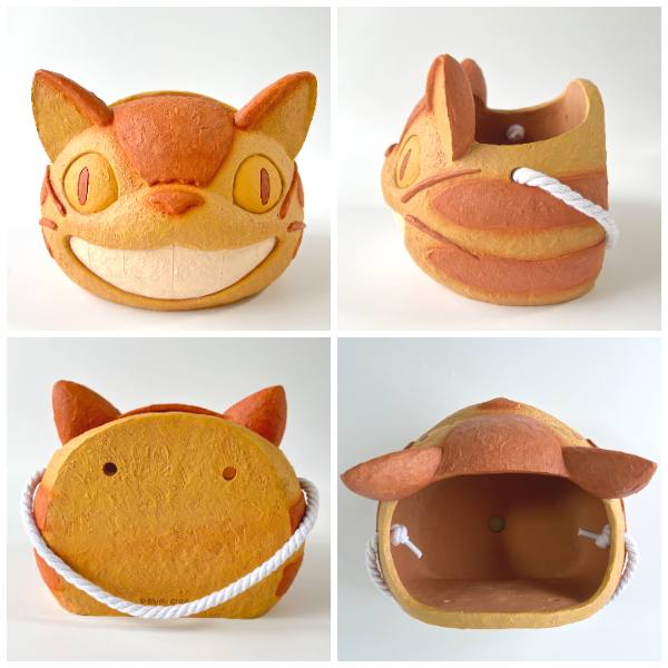 Studio Ghibli My Neighbor Totoro Catbus Planter – Smiling Catbus with Small Totoro Pick