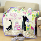 Studio Ghibli Kiki’s Delivery Service Jiji Vineyard Soft Fleece Throw Blanket