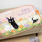 Studio Ghibli Kiki’s Delivery Service Jiji & Lily Blooming Garden Long Fleece Blanket