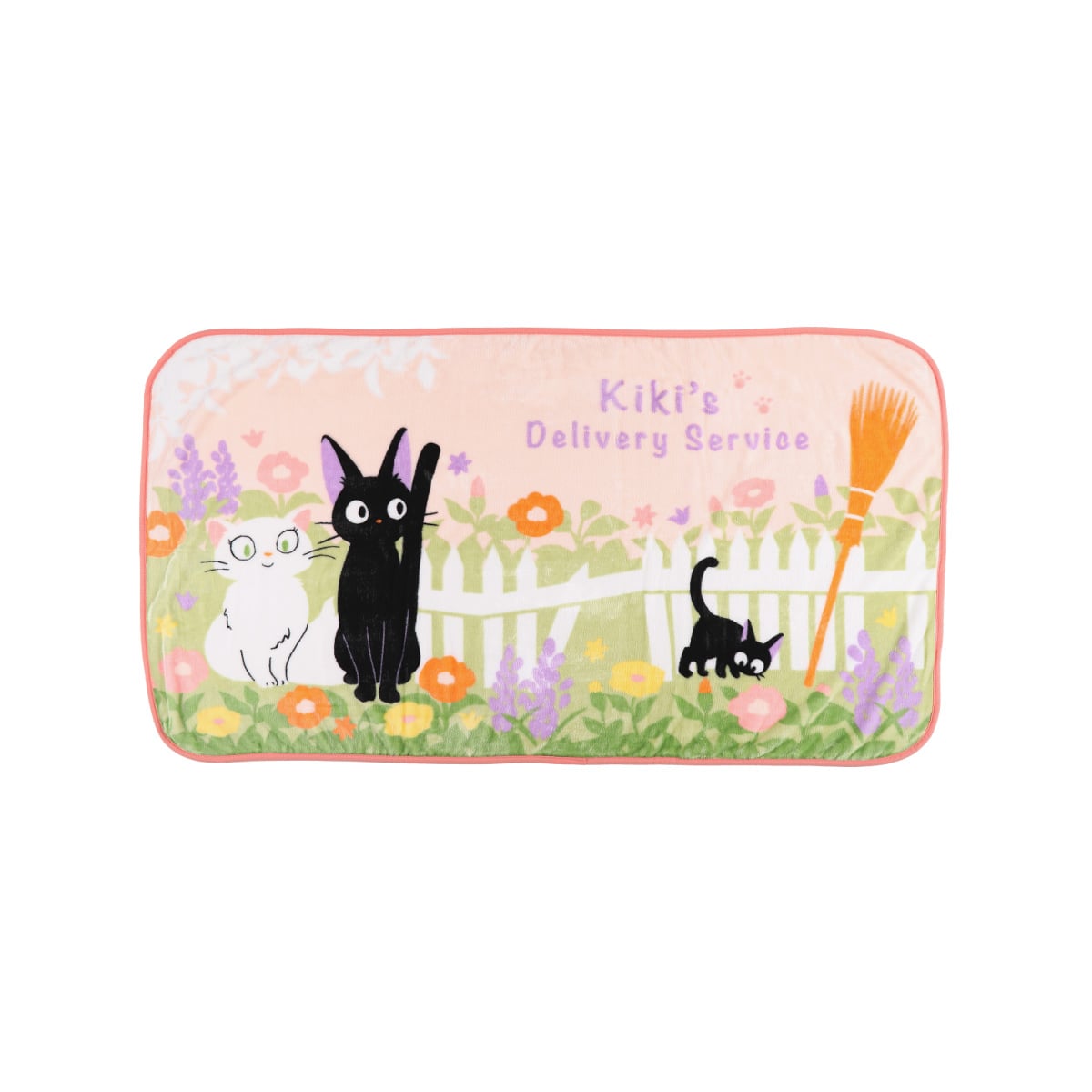Studio Ghibli Kiki’s Delivery Service Jiji & Lily Blooming Garden Long Fleece Blanket