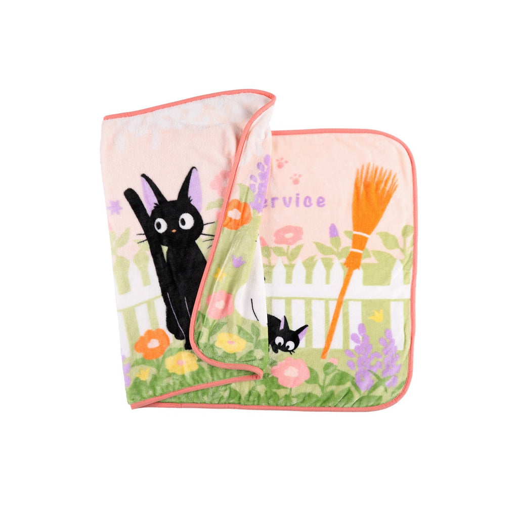 Studio Ghibli Kiki’s Delivery Service Jiji & Lily Blooming Garden Long Fleece Blanket