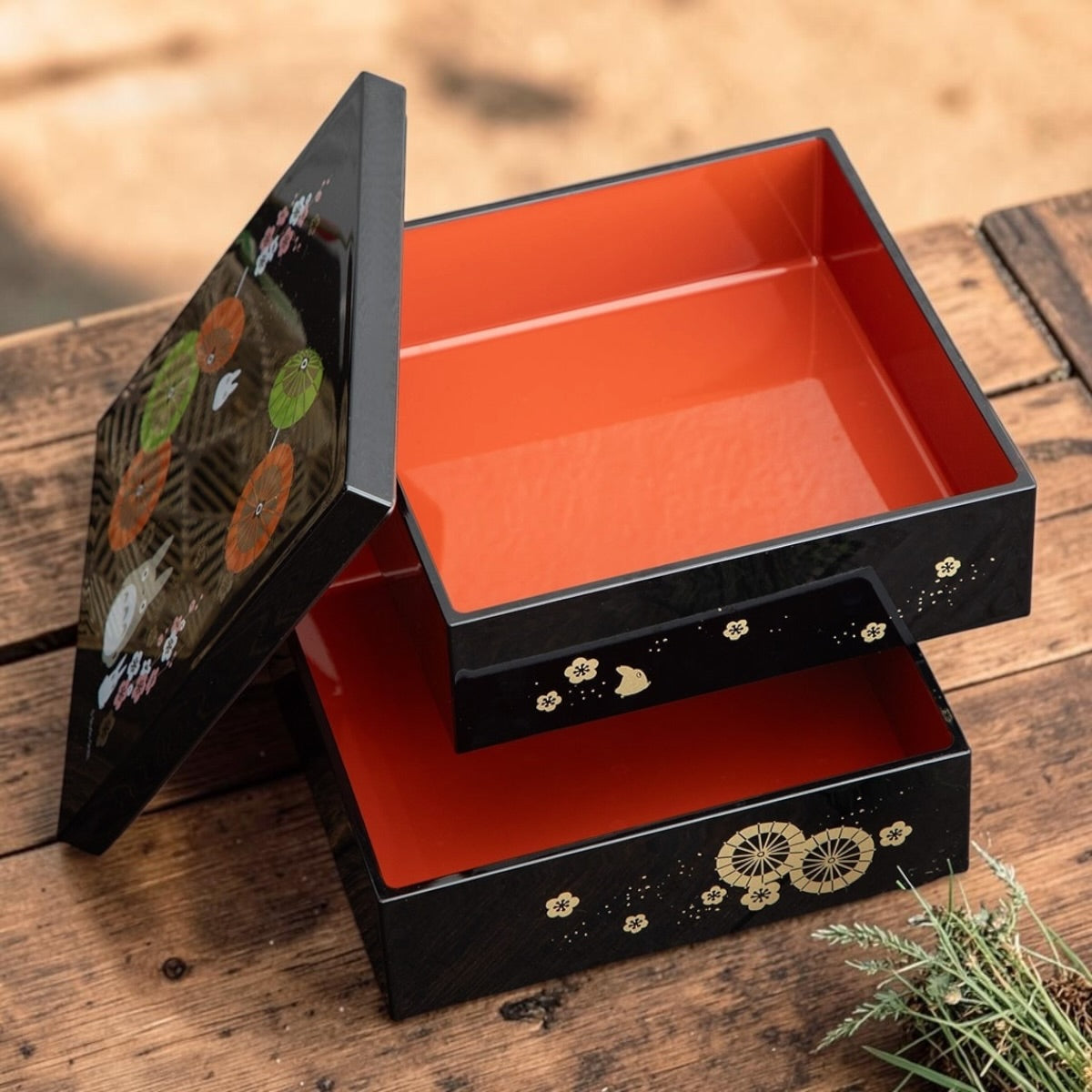 Studio Ghibli My Neighbor Totoro Japanese Umbrella Two-Tier Jubako Bento Box – Made in Japan