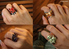 Studio Ghibli Princess Mononoke San’s Mask Triple Ring – Adjustable Size Rare Collectable