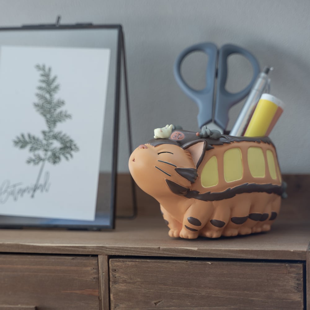 Studio Ghibli My Neighbor Totoro Catbus Stretching Pen Holder Desk Organiser