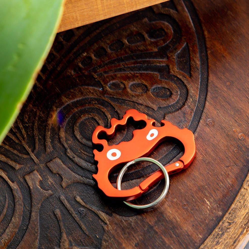 Studio Ghibli GBL Calcifer Face Carabiner Clip Keychain Official Japan