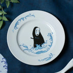Studio Ghibli Spirited Away No-Face Sea of Waves Japanese Ceramic Plate – 16.5cm