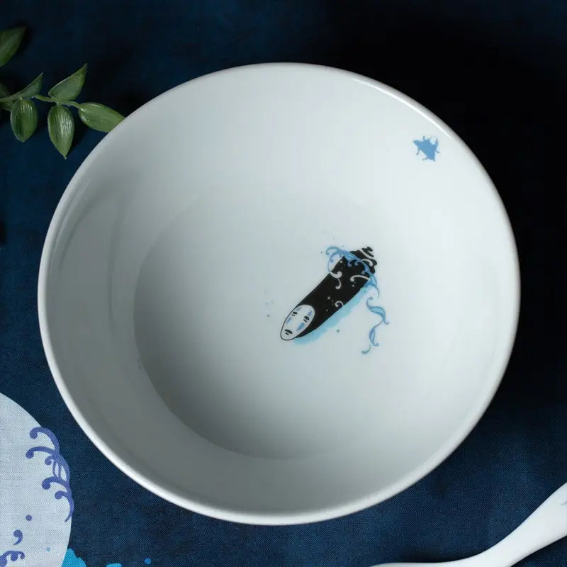 Studio Ghibli Spirited Away No-Face Sea of Waves Japanese Ceramic Noodle Bowl – 20cm