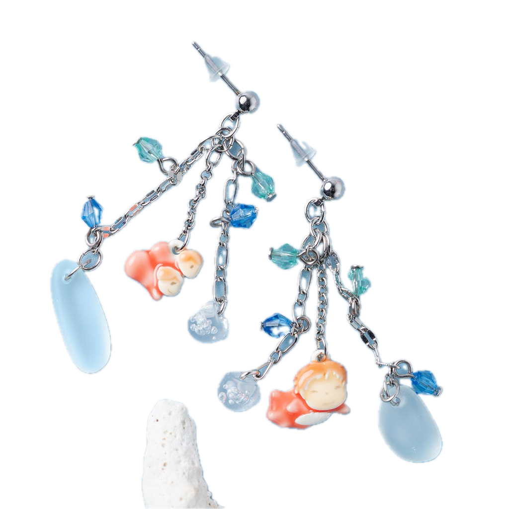 Studio Ghibli Ponyo Swaying Earrings Mori no Ponpone