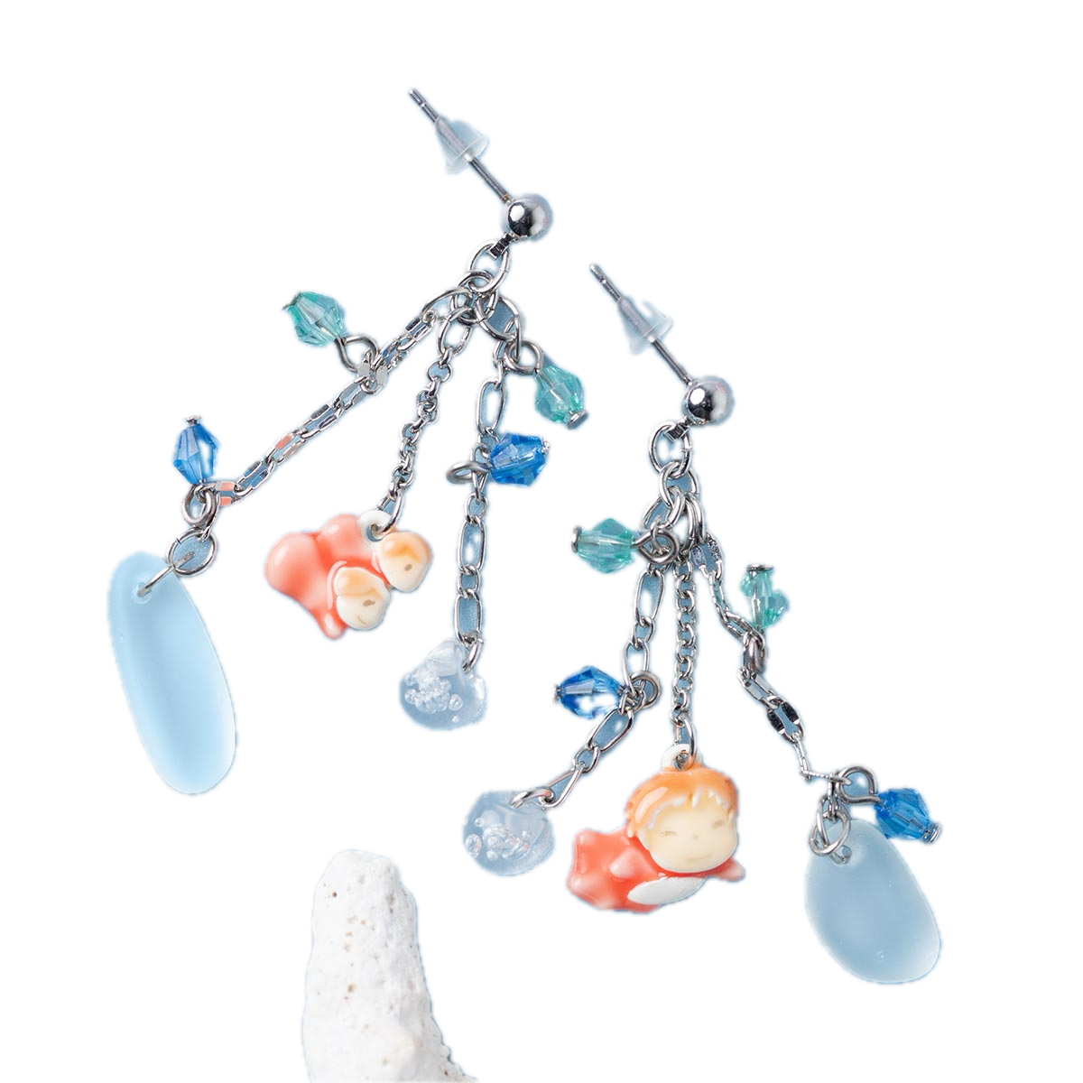 Studio Ghibli Ponyo Swaying Earrings Mori no Ponpone