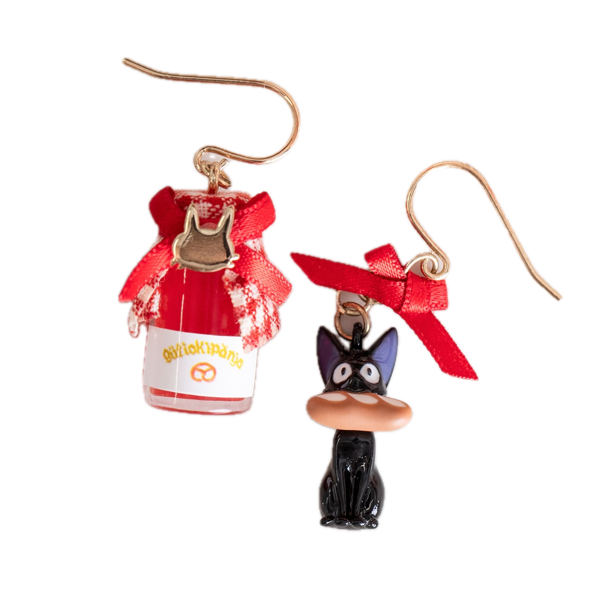 Studio Ghibli Kiki’s Delivery Service Jiji Jam Jar Earrings Guchokipanya Bakery