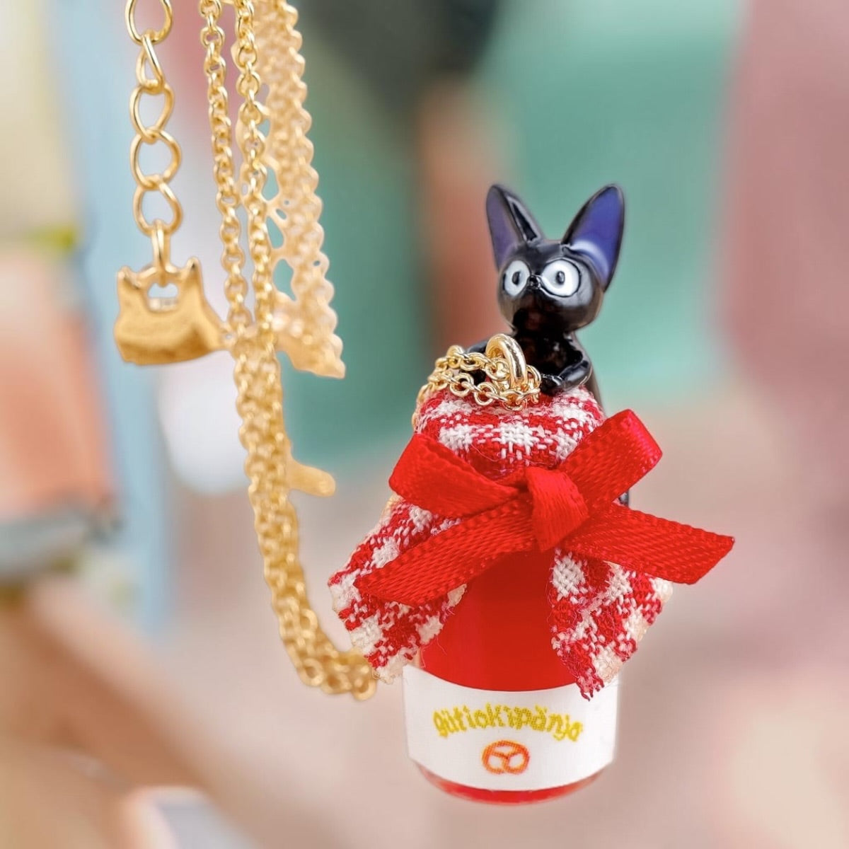 Studio Ghibli Kiki’s Delivery Service Jiji Jam Jar Necklace Guchokipanya Bakery