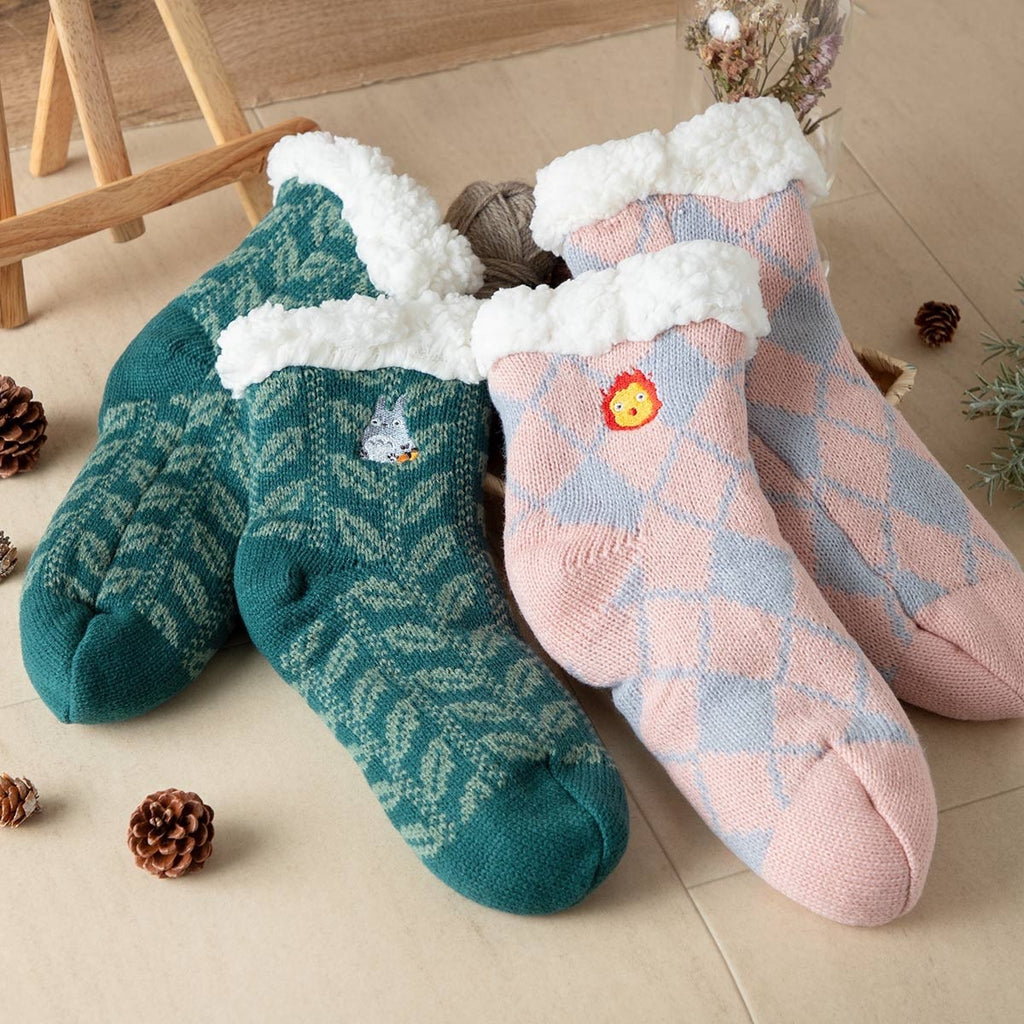 Studio Ghibli Room Socks – Warm Fleece-Lined Indoor Socks Howl’s  JiJi