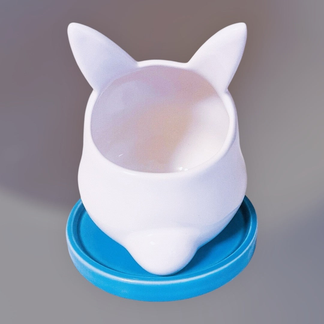 Studio Ghibli Planter - Small Totoro Planter “Chijimi” with Blue Saucer Rare