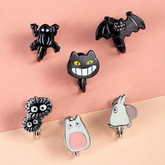 Studio Ghibli Earrings Set Totoro, Kiki Jiji, Howl’s Castle 6-Piece Mix & Match
