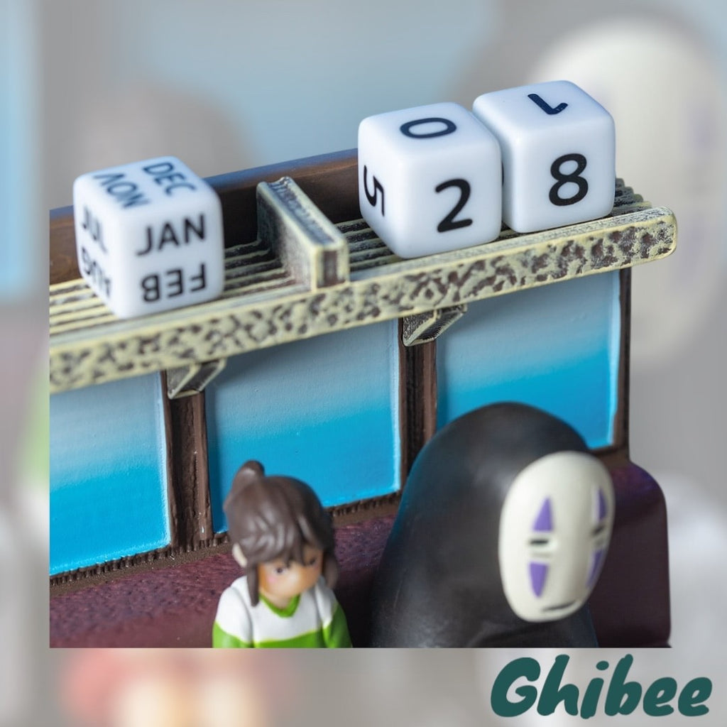 Studio Ghibli Spirited Away Perpetual Calendar  Chihiro  No-Face Scene Figurine