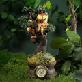 Studio Ghibli My Neighbor Totoro Diorama Clock Catbus & Satsuki Mei on Pine Tree