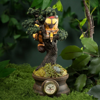 Studio Ghibli My Neighbor Totoro Diorama Clock Catbus & Satsuki Mei on Pine Tree
