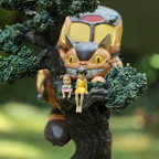 Studio Ghibli My Neighbor Totoro Diorama Clock Catbus & Satsuki Mei on Pine Tree