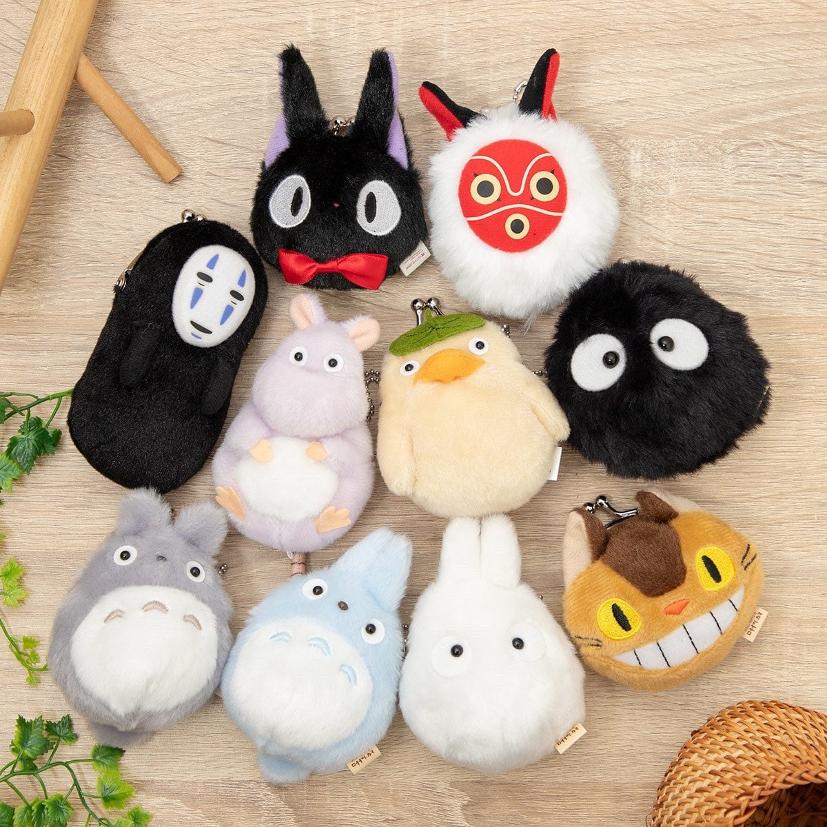Studio Ghibli Fluffy Plush Charm Keyring Totoro Mononoke Spirited Japan Official