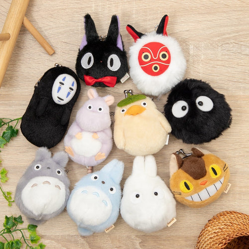 Studio Ghibli Fluffy Plush Charm Keyring Totoro Mononoke Spirited Japan Official