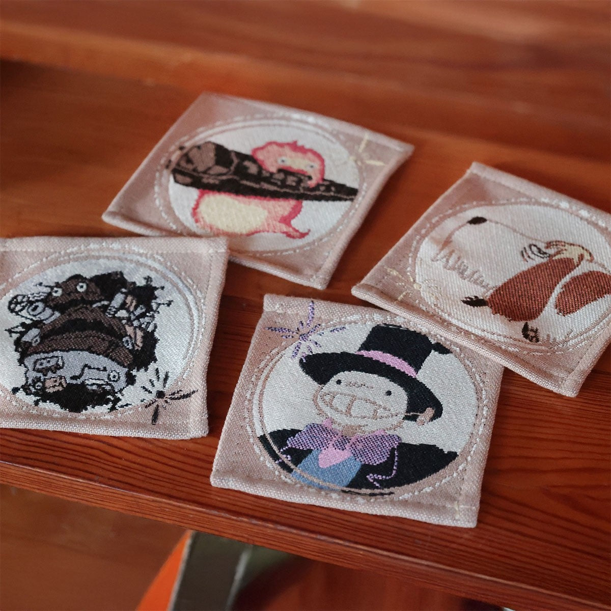 Studio Ghibli Howl’s Moving Castle Gobelin Coaster Set 4 Piece Calcifer Hin