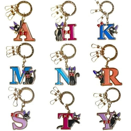 Studio Ghibli Kiki’s Delivery Service Jiji Initial Keyring – Stained Glass Style