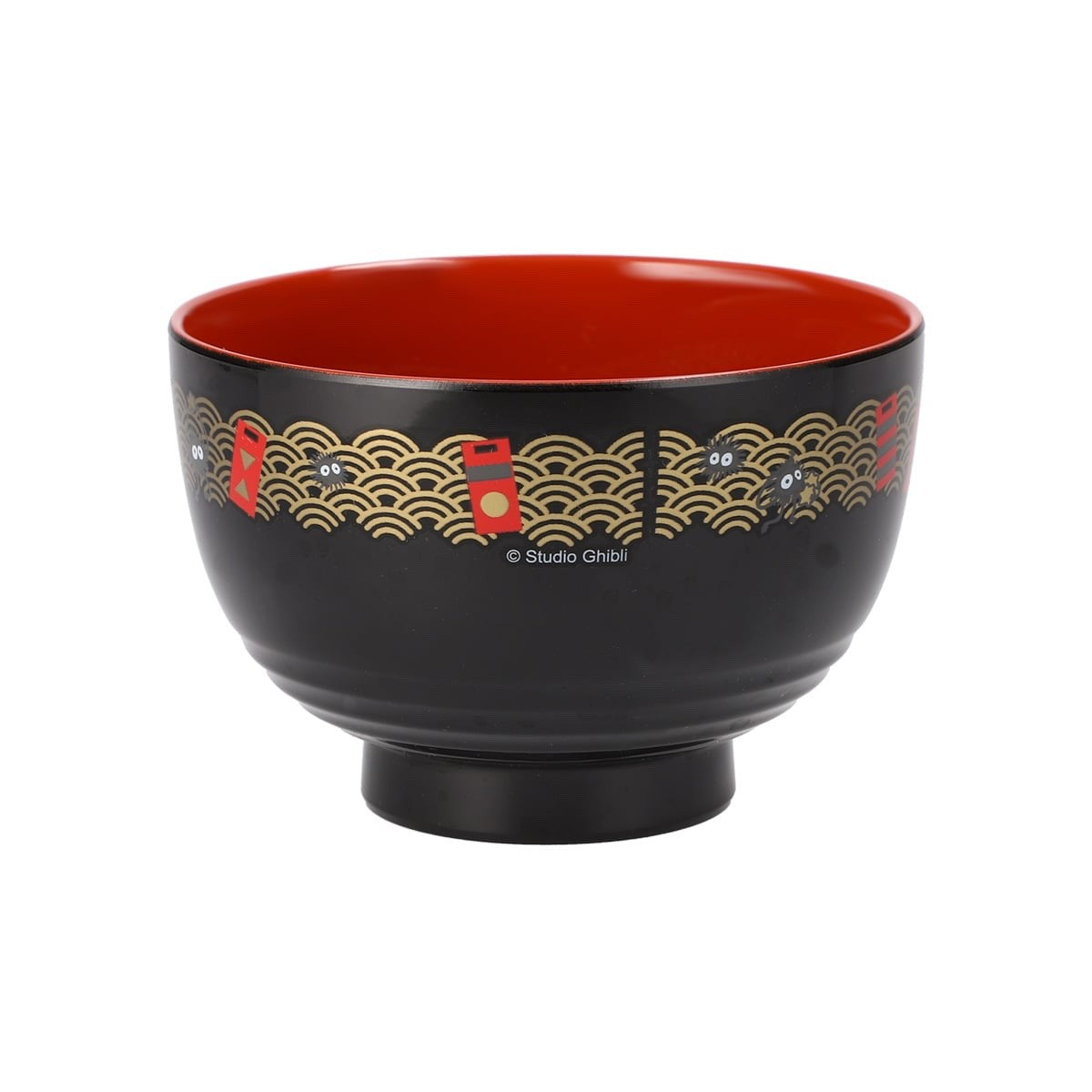 Studio Ghibli Spirited Away No-Face Lacquer Soup Bowl – Wagasa Pattern Japan