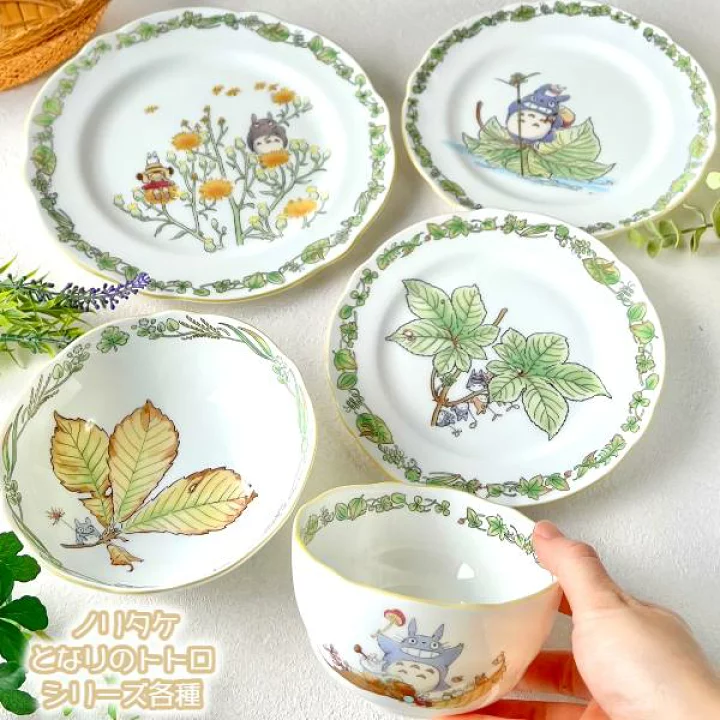 Studio Ghibli Noritake Totoro Plates  Kanamugura / Mushroom Bone China