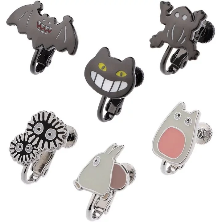Studio Ghibli Earrings Set Totoro, Kiki Jiji, Howl’s Castle 6-Piece Mix & Match