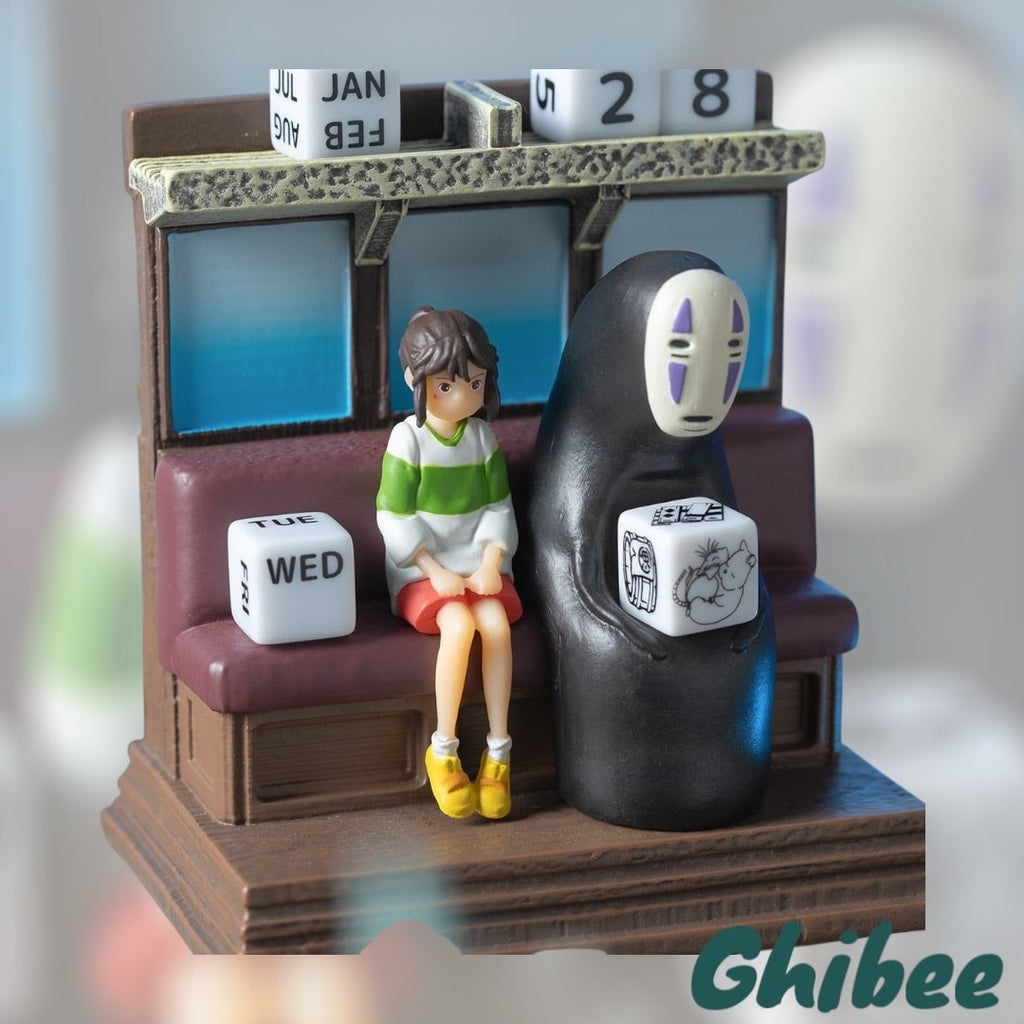 Studio Ghibli Spirited Away Perpetual Calendar  Chihiro  No-Face Scene Figurine