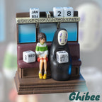 Studio Ghibli Spirited Away Perpetual Calendar  Chihiro  No-Face Scene Figurine