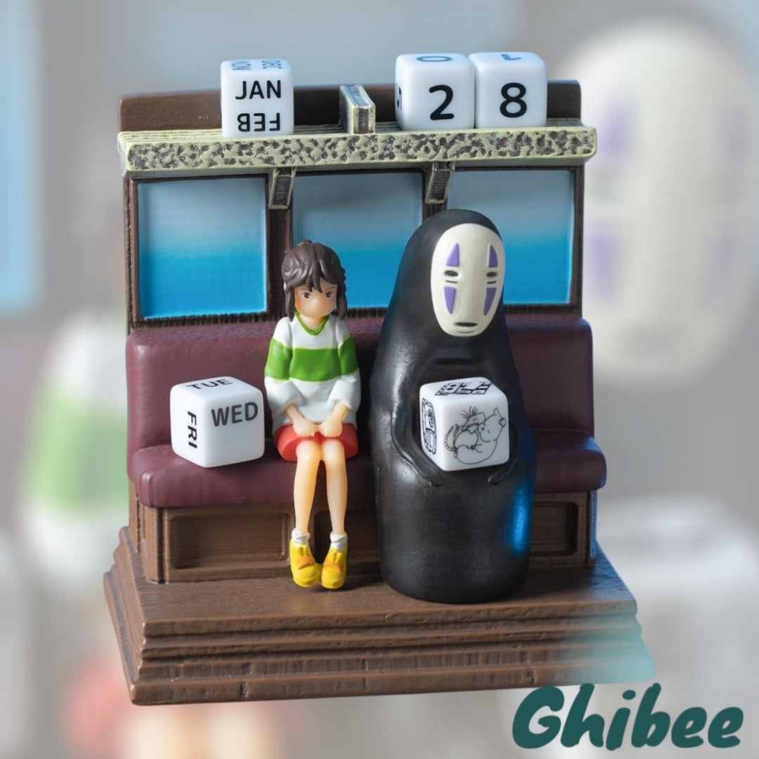 Studio Ghibli Spirited Away Perpetual Calendar  Chihiro  No-Face Scene Figurine