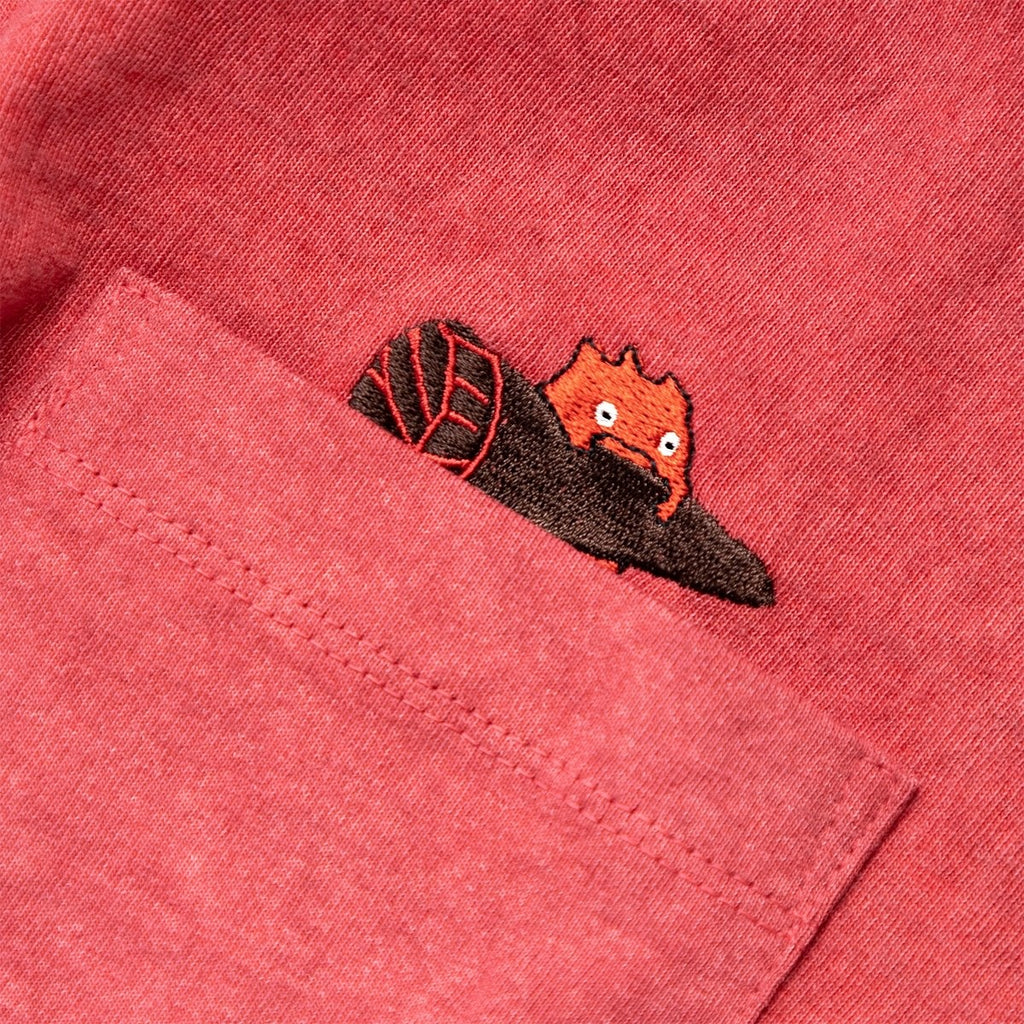 Studio Ghibli Howl’s Moving Castle x Good On Pocket Embroidery T-Shirt Calcifer