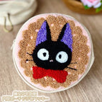 Studio Ghibli Kiki’s Delivery Service Jiji Round Pouch Chenille Embroidery Japan