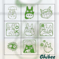 Studio Ghibli Mini Stamp Set 9pc Wooden Rubber Stamps Case Totoro Spirited